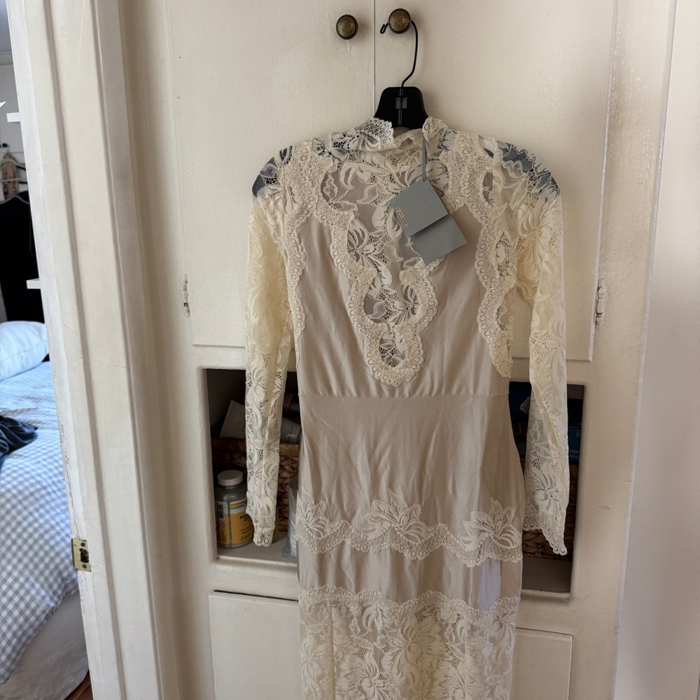 Paco Rabanne Cream Lace Maxi Dress - Picture 10 of 10